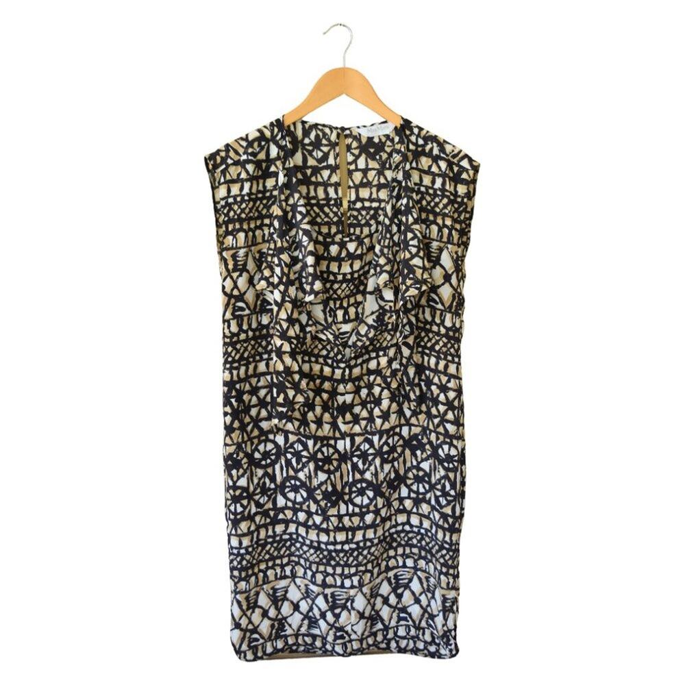 Max Mara Flutter Front Printed Silk Shift Dress - image 5